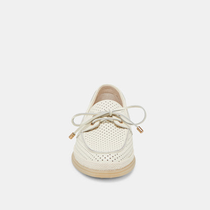 DORIS PERF CUIR BLANC CASSÉ
