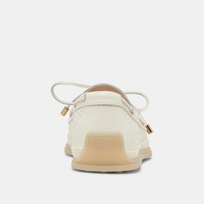 DORIS PERF CUIR BLANC CASSÉ