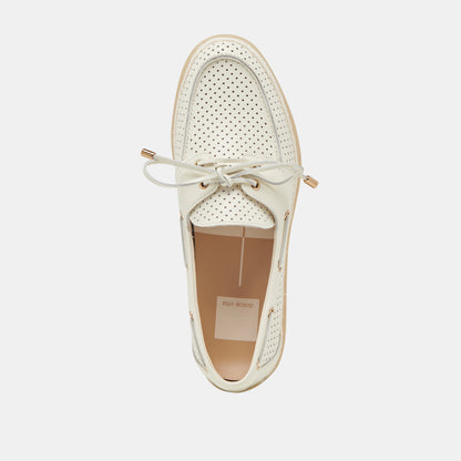 DORIS PERF CUIR BLANC CASSÉ