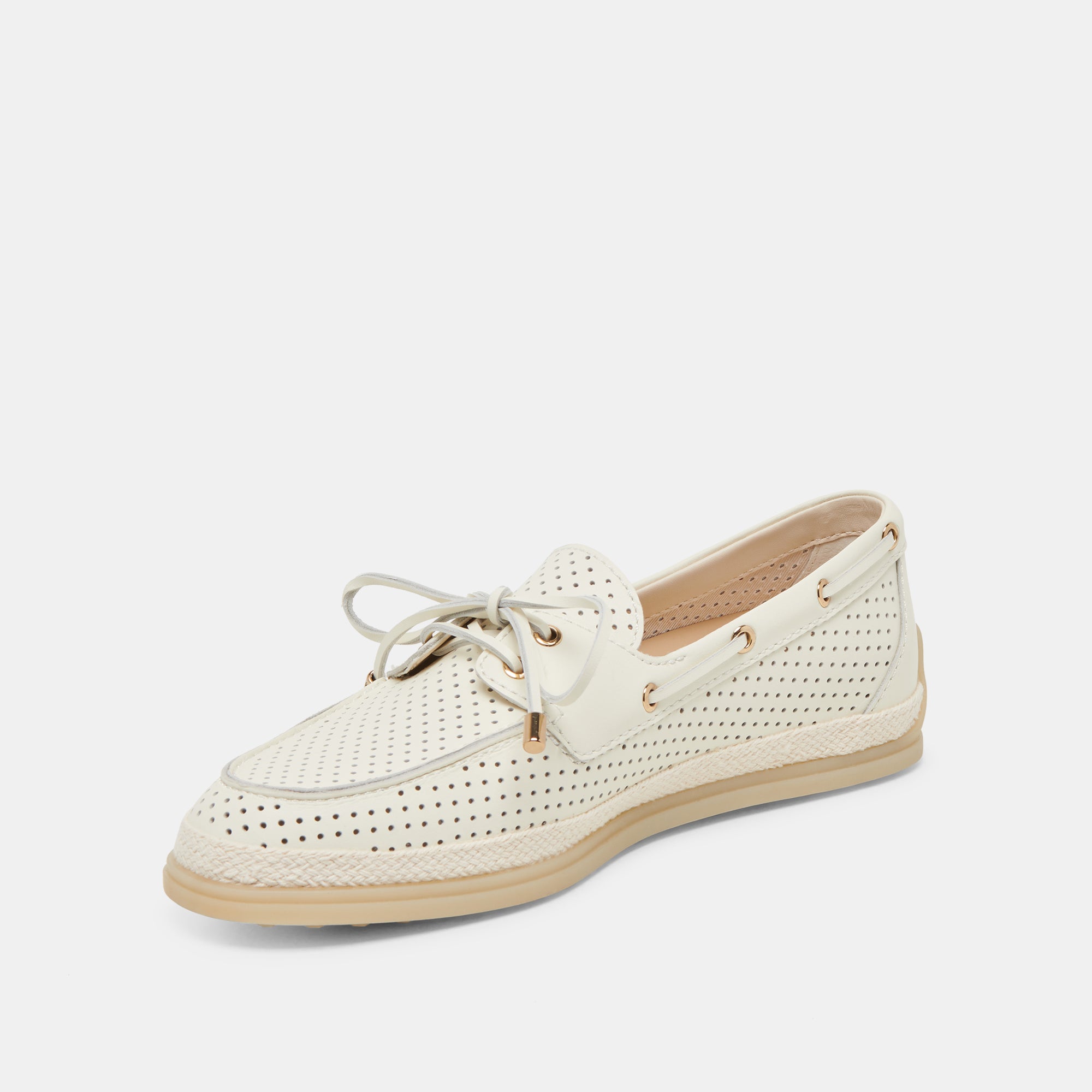 DORIS PERF OFF WHITE LEATHER