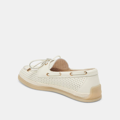 DORIS PERF CUIR BLANC CASSÉ
