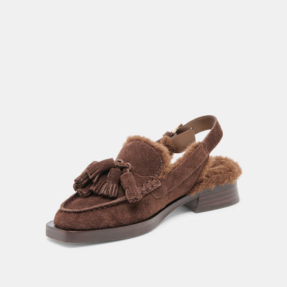 HAMLIT PLUSH SUEDE BRUN FONCE