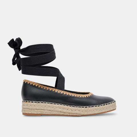 DOLCEVITA MORGAN BLACK LEATHER Flats + Loafers