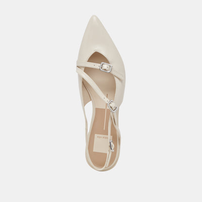 PAMLA PEARL IVORY CRINKLE PATENT