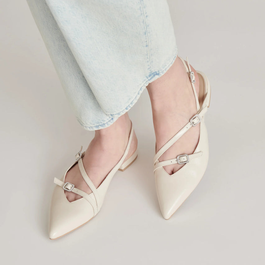 PAMLA PEARL IVORY CRINKLE PATENT