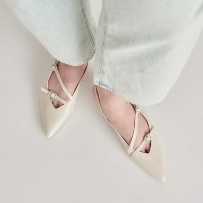 PAMLA PEARL IVORY CRINKLE PATENT