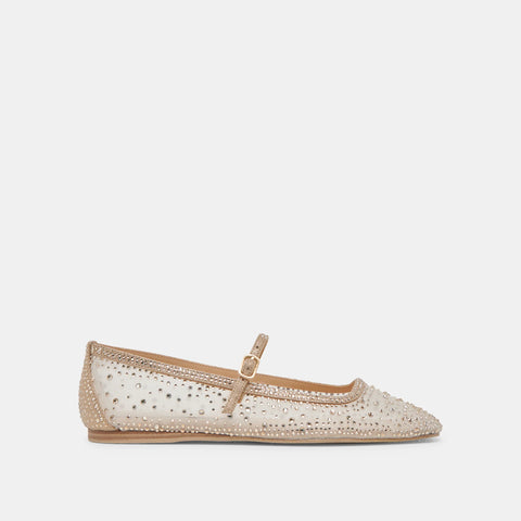 DOLCEVITA REYES MESH CRYSTAL LIGHT GOLD MESH Flats + Loafers