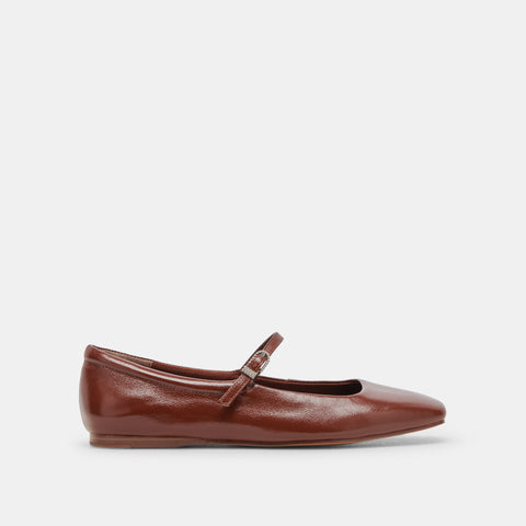DOLCEVITA REYES BROWN CRINKLE PATENT Flats + Loafers