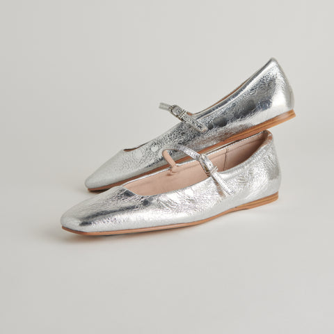 DOLCEVITA REYES SILVER DISTRESSED Flats + Loafers