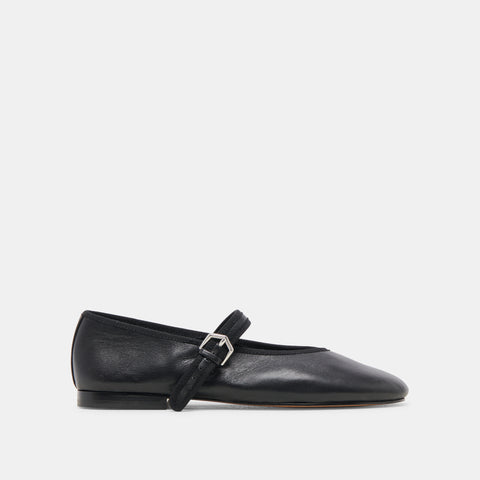 DOLCEVITA ROSLYN BLACK LEATHER Flats + Loafers
