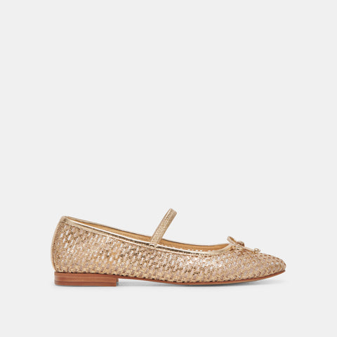 DOLCEVITA CARIN GOLD RAFFIA Sale Flats