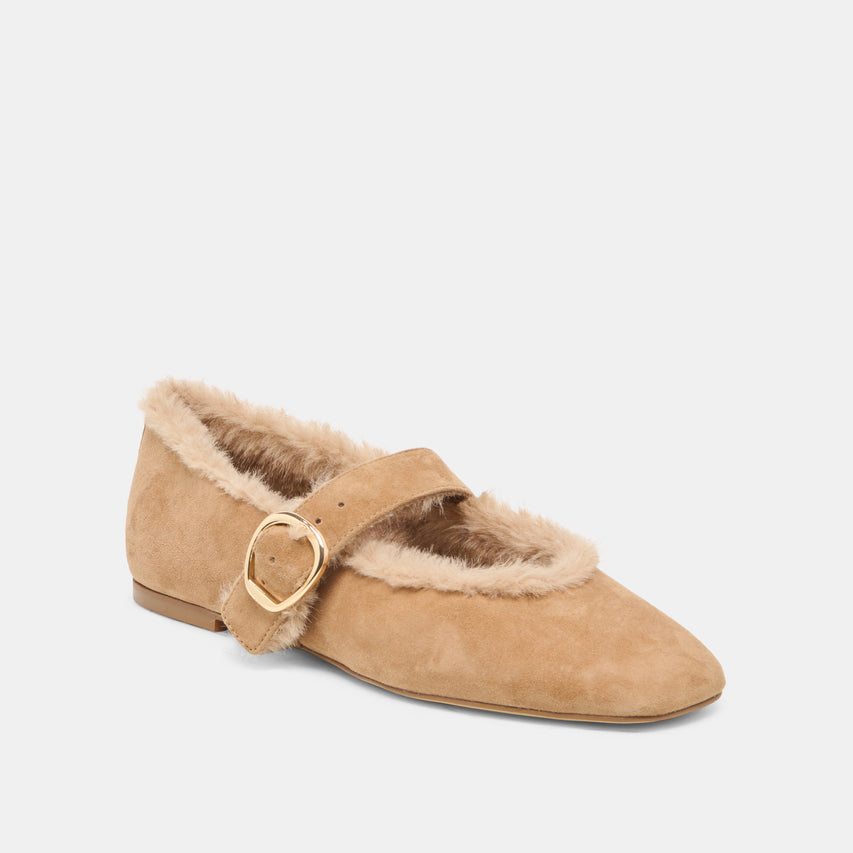 MELLA PLUSH LIGHT BROWN SUEDE