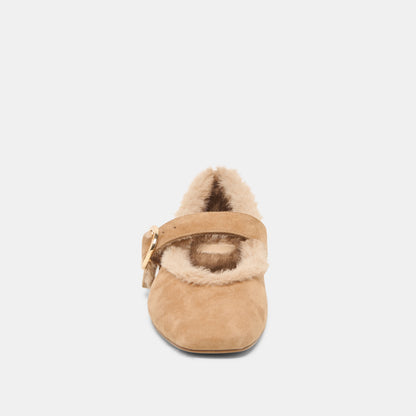 MELLA PLUSH LIGHT BROWN SUEDE
