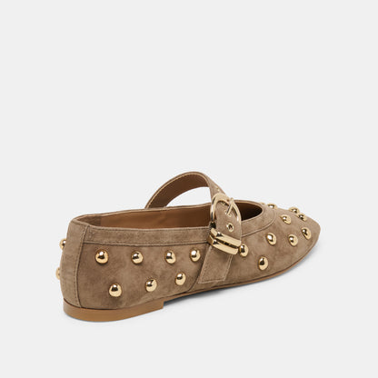 MIKEL STUD OLIVE SUEDE