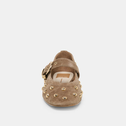 MIKEL STUD OLIVE SUEDE