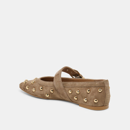MIKEL STUD OLIVE SUEDE