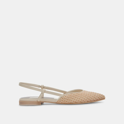 DOLCEVITA NARAH WHITE/NATURAL RAFFIA Flats + Loafers