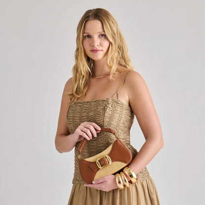 NUALA SADDLE MULTI RAFFIA