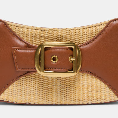 NUALA SADDLE MULTI RAFFIA
