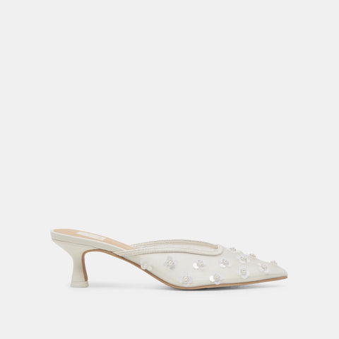 DOLCEVITA CLARA PEARL WHITE MESH All Sandals & Heels