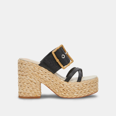 DOLCEVITA EDWINA ONYX RAFFIA Wedge Sandals