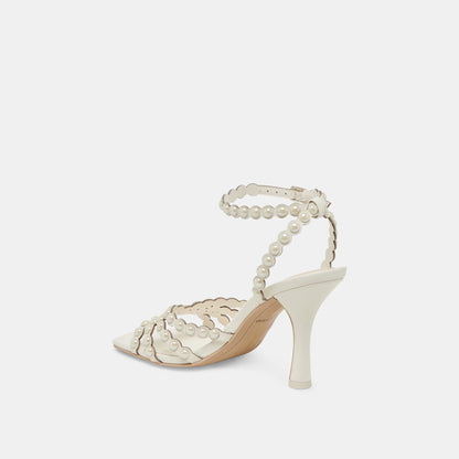 HELLEN PEARL CUIR BLANC