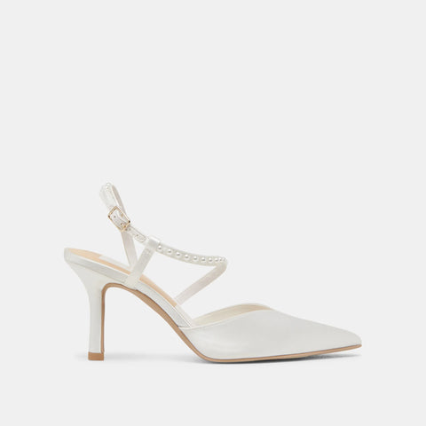 DOLCEVITA KAMRA PEARL WHITE SATIN All Sandals & Heels