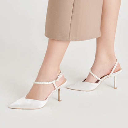 KAMRA PEARL WHITE SATIN