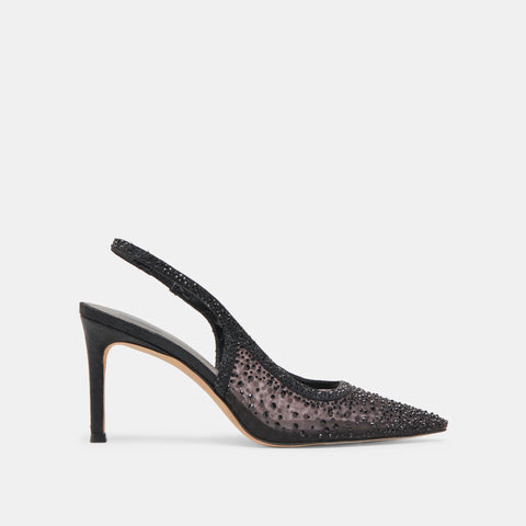 DOLCEVITA KAYE CRYSTAL BLACK MESH Heels