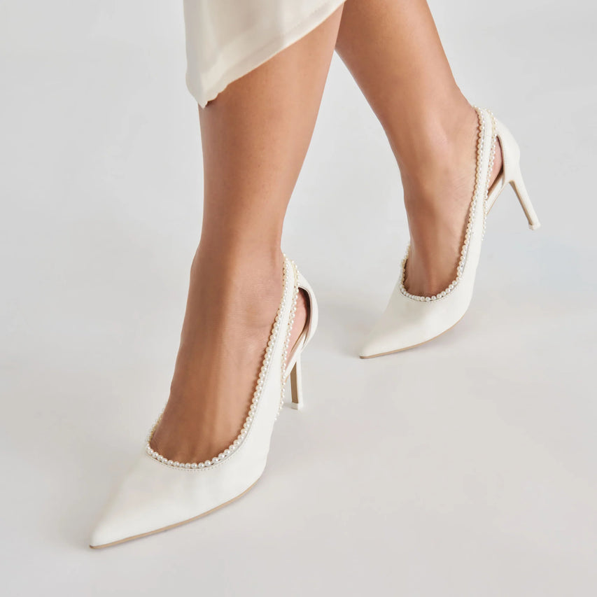 KELSON PERLE CUIR BLANC