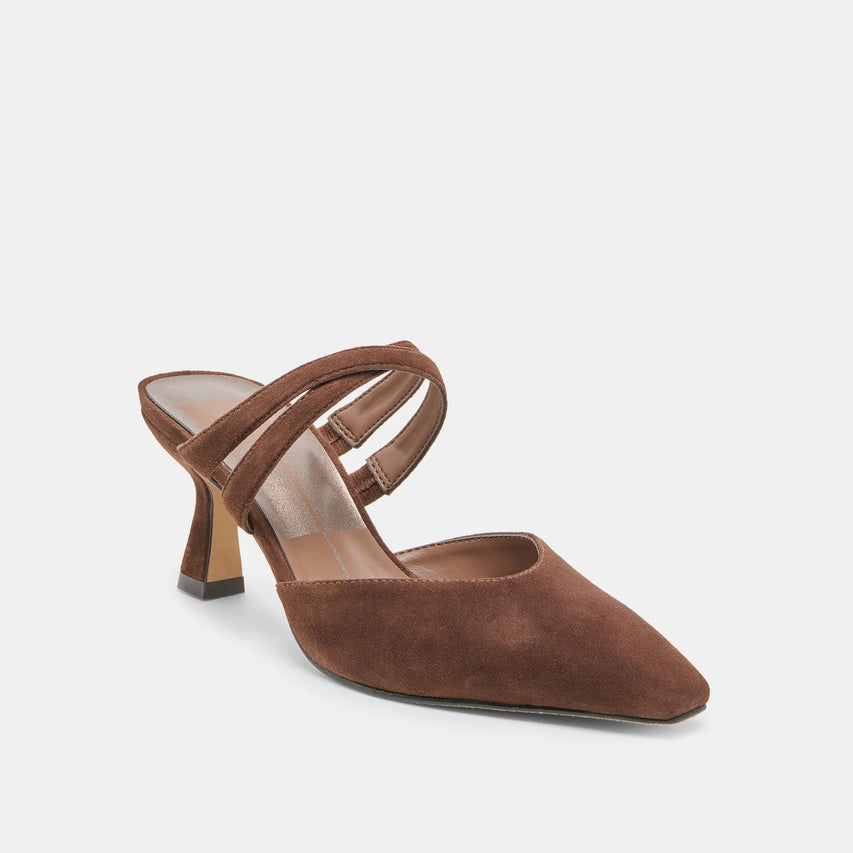 LINORE DARK BROWN SUEDE