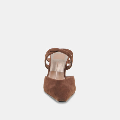 LINORE DARK BROWN SUEDE