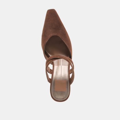 LINORE DARK BROWN SUEDE