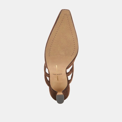LINORE DARK BROWN SUEDE