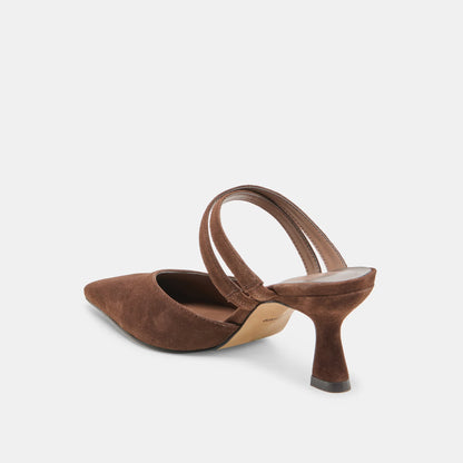 LINORE DARK BROWN SUEDE