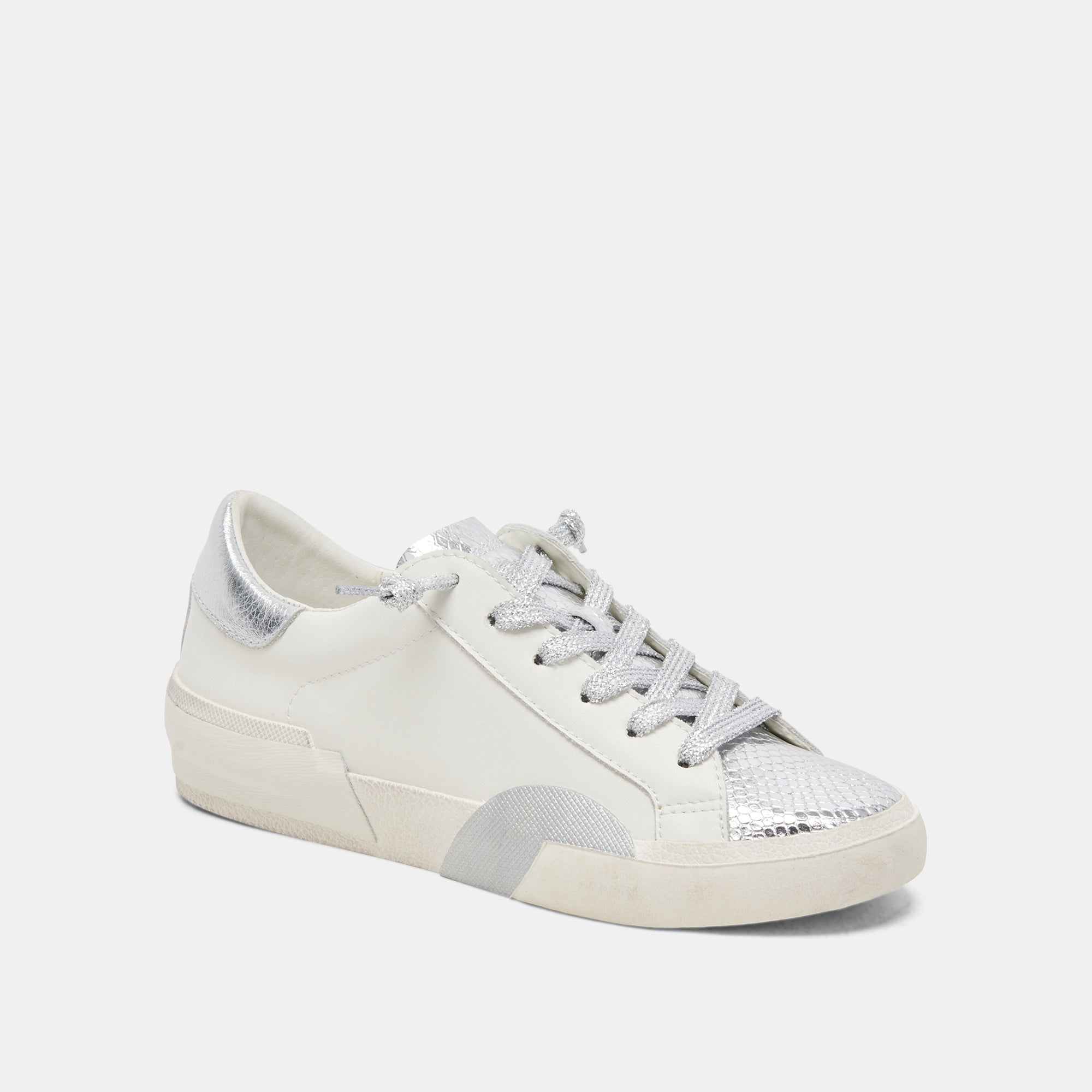 ZINA WHITE/SILVER LEATHER