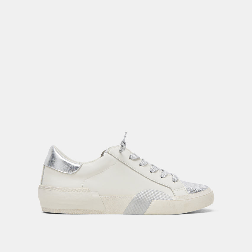ZINA WHITE/SILVER LEATHER