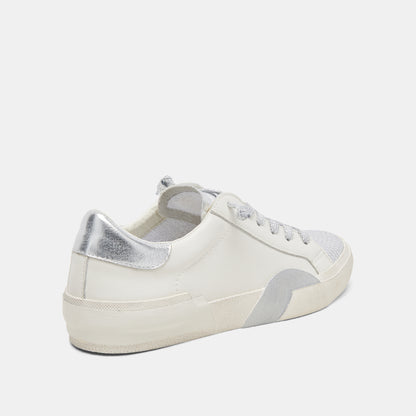 ZINA WHITE/SILVER LEATHER