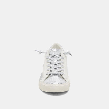 ZINA WHITE/SILVER LEATHER