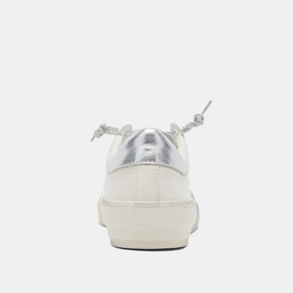 ZINA WHITE/SILVER LEATHER