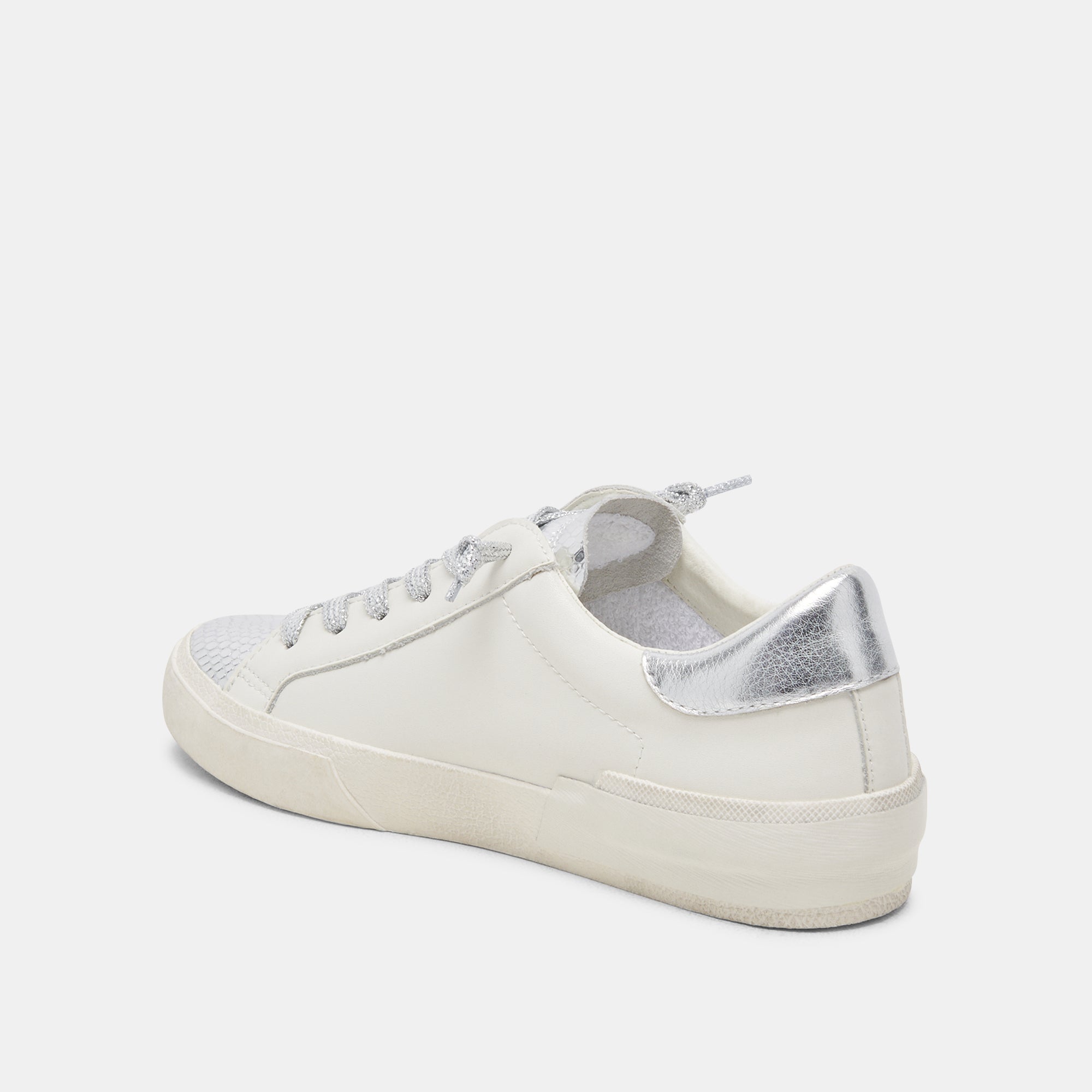 ZINA WHITE/SILVER LEATHER