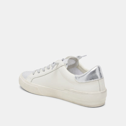 ZINA WHITE/SILVER LEATHER