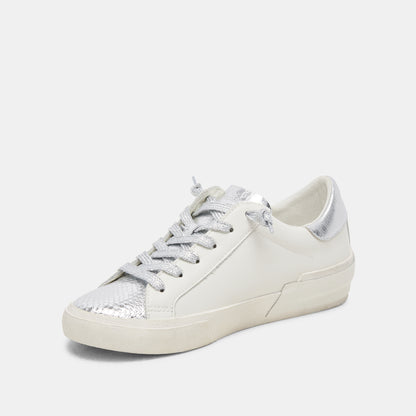ZINA WHITE/SILVER LEATHER