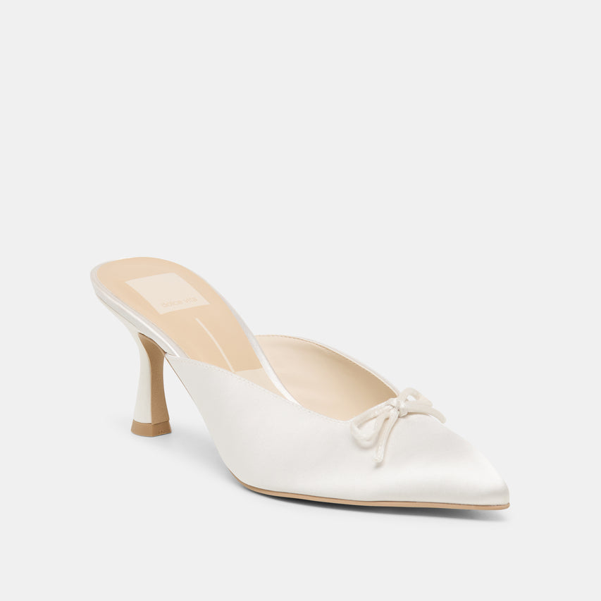 CLEO HIGH OFF WHITE SATIN