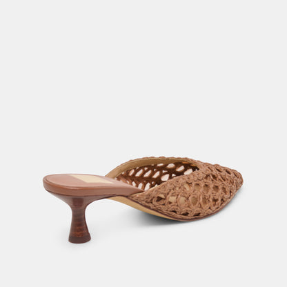 CLEO LOOP MID BROWN RAFFIA