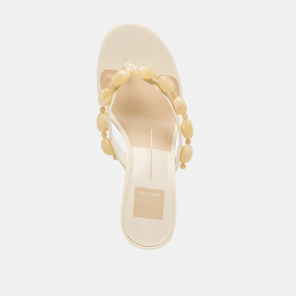DAKSIE CUIR BLANC CASSÉ