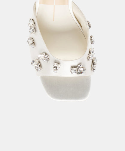 GENENE RHINESTONE WHITE SATIN