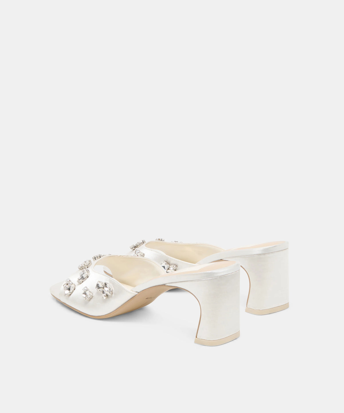 GENENE RHINESTONE WHITE SATIN - view 5