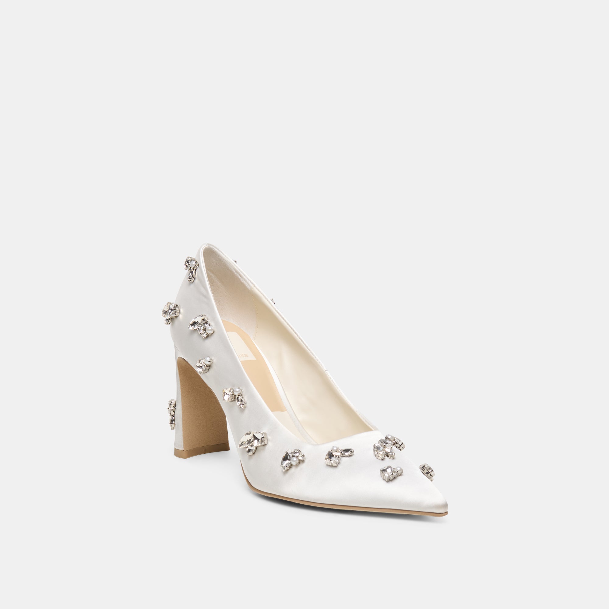 KAYNA RHINESTONE WHITE SATIN - view 2