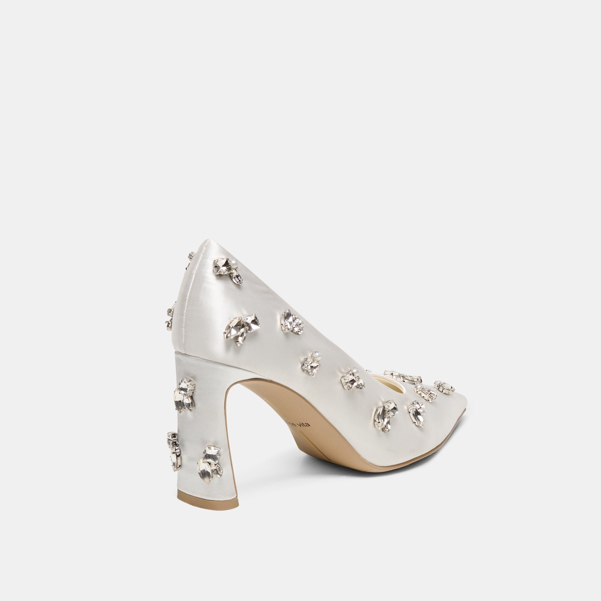 KAYNA RHINESTONE WHITE SATIN - view 3